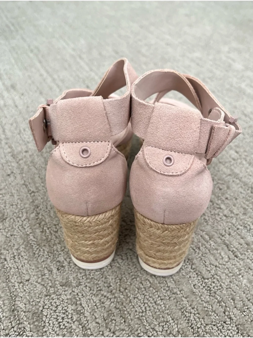 Marc Fisher Pink Suede Espadrille Platform Sandals